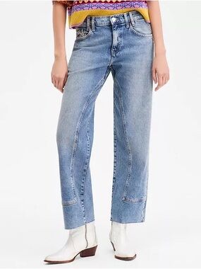 NWT Free People Risk Taker Mid Rise Straight-Leg Jeans